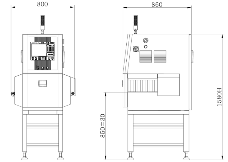 X光異物檢測機尺寸圖